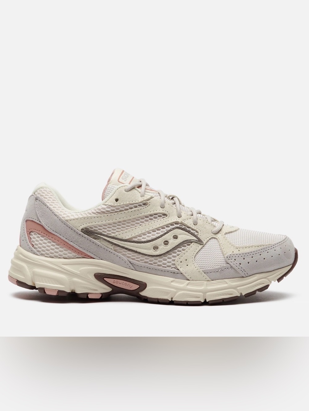 Saucony Women's Neutral Beige and Light Pink Athletic Runner